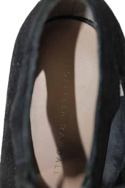 Loeffler Randall Womens Stiletto Pointed Toe Strappy Pumps Black Suede Size 10B