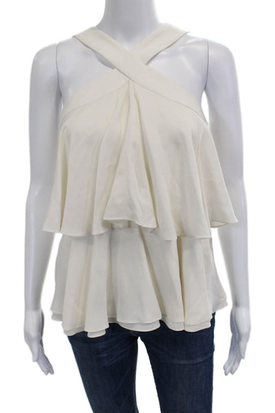 ALC Womens Sleeveless Silk Blouse White Size 2