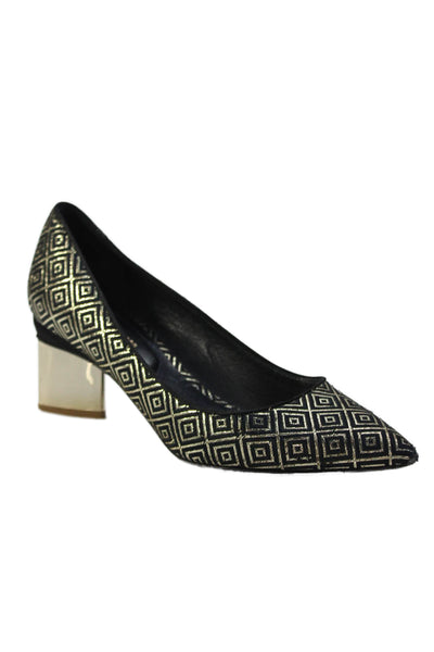 Nicholas Kirkwood Womens Geometric Pointed Toe Pump Heels Black Size 6.5