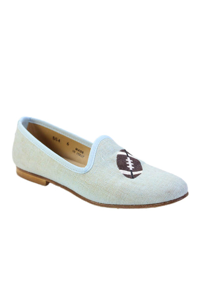 Del Toro for Moda Operandi Womens Embroidered Slipper Loafers Blue Size 6