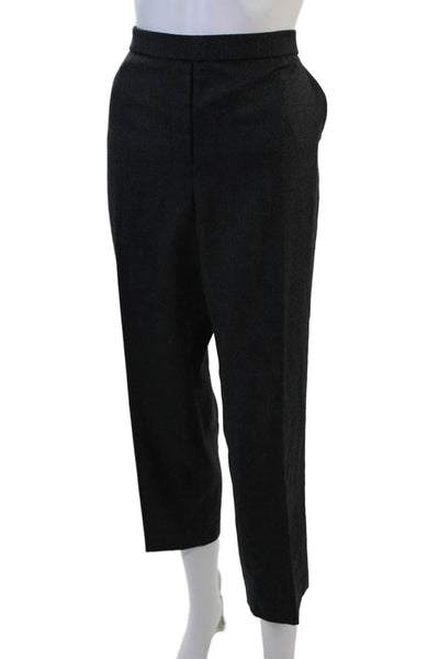 Theory Unisex Cropped Ankle Dress Pants Dark Gray Virgin Wool Size 12