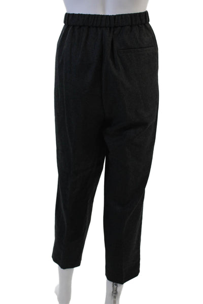 Theory Unisex Cropped Ankle Dress Pants Dark Gray Virgin Wool Size 12