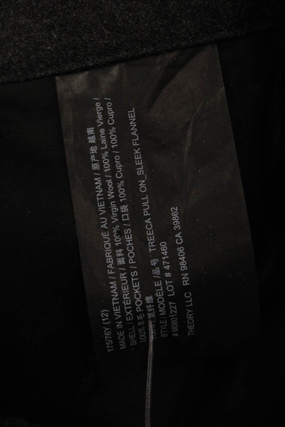 Theory Unisex Cropped Ankle Dress Pants Dark Gray Virgin Wool Size 12
