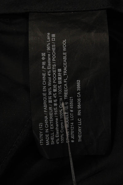 Theory Unisex Dark Gray Wool Dress Pants Hook & Eye Inseam 29 Size 12