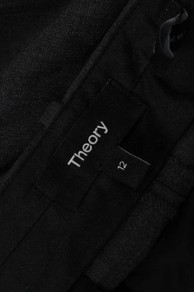 Theory Unisex Dark Gray Wool Dress Pants Hook & Eye Inseam 29 Size 12
