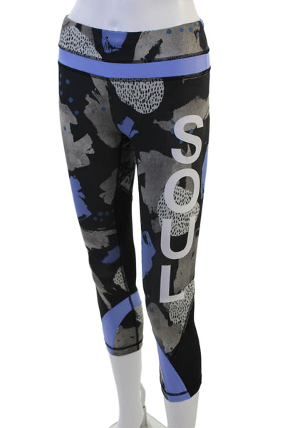 Lululemon Women Graphic Print Black Capri Leggings Size 4
