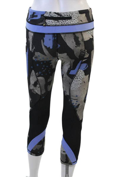 Lululemon Women Graphic Print Black Capri Leggings Size 4