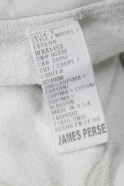 James Perse Women Cropped Sweatpants White Drawstring Supima Cotton Size 1