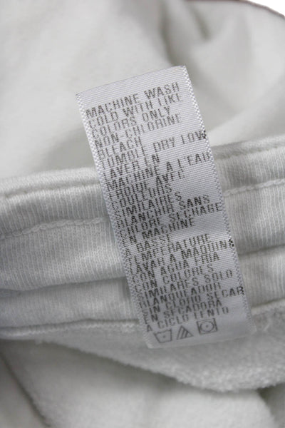James Perse Women Cropped Sweatpants White Drawstring Supima Cotton Size 1