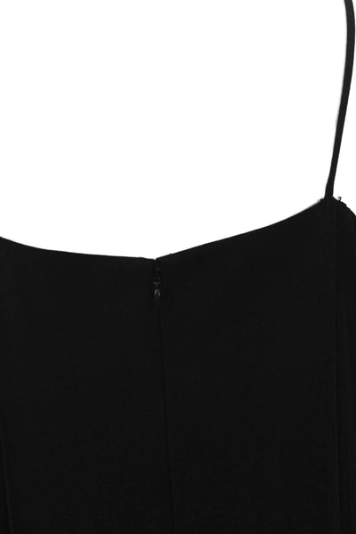 Daymor Women Black Jacket Dress Maxi V-Neck Long Sleeve Zip Size 14