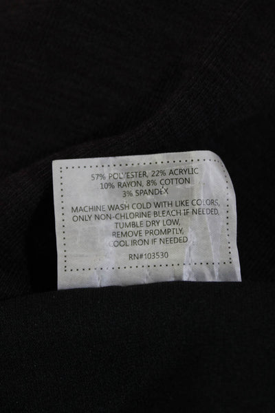 Designer Men Henley Sweatshirt Black Mock Neck Zip Long Sleeve Size L