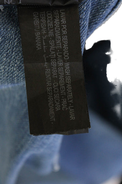 Zara Women Blue Cropped Wide-Leg High-Rise Jeans Size 6
