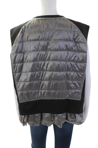 Anatomie Unisex Quilted Puffer Jacket Black Zip Crewneck Sleeveless Size XL