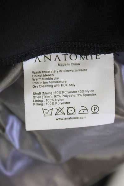 Anatomie Unisex Quilted Puffer Jacket Black Zip Crewneck Sleeveless Size XL