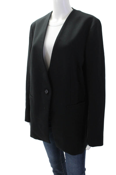 Spanx Womens One Button Long Sleeve Unlined Blazer Jacket Black Size Large