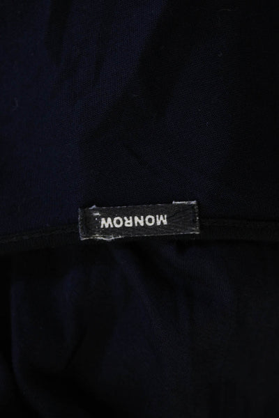 Monrow Women Sleeveless Tunic Black Rayon Round Neck Boho Solid Size L