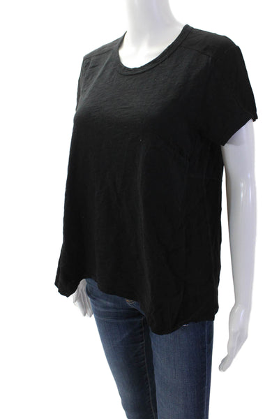 Wilt Women Basic Black T-Shirt Short Sleeve Crew Neck Cotton Rayon Size S
