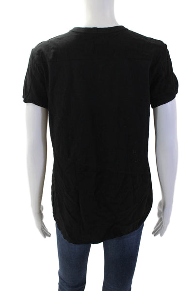 Wilt Women Basic Black T-Shirt Short Sleeve Crew Neck Cotton Rayon Size S