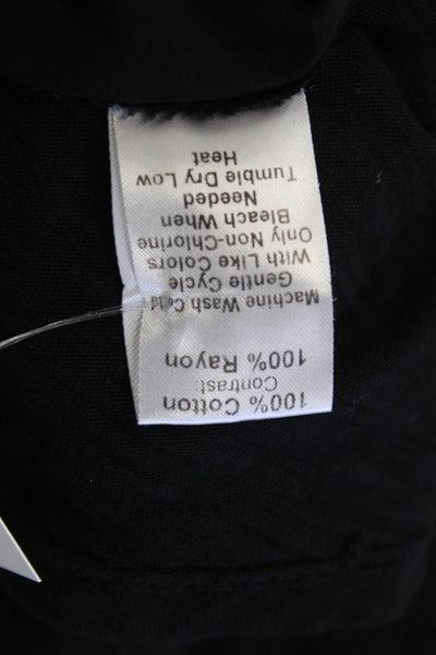 Wilt Women Basic Black T-Shirt Short Sleeve Crew Neck Cotton Rayon Size S