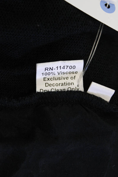Chan Luu Women Pullover V-Neck Black 100% Viscose Bohemian Size M