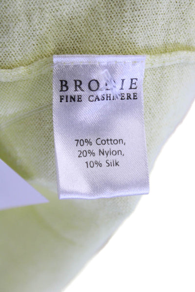 Whisper By Brodie Women Yellow V-Neck Stars Top Cotton Longsleeve Size M