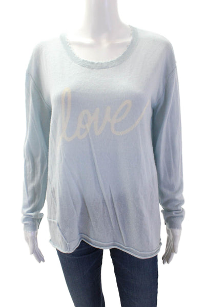 Generation Love, Women, Light Blue Cashmere Pullover Graphic Print Size L