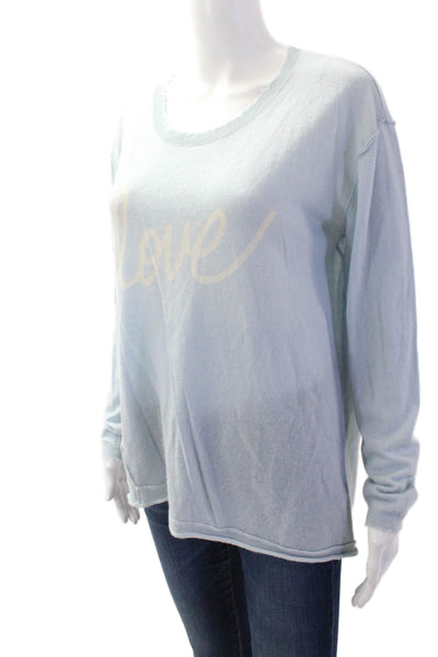 Generation Love, Women, Light Blue Cashmere Pullover Graphic Print Size L