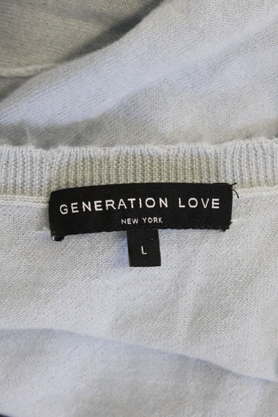 Generation Love, Women, Light Blue Cashmere Pullover Graphic Print Size L