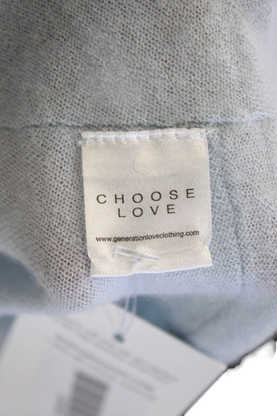 Generation Love, Women, Light Blue Cashmere Pullover Graphic Print Size L