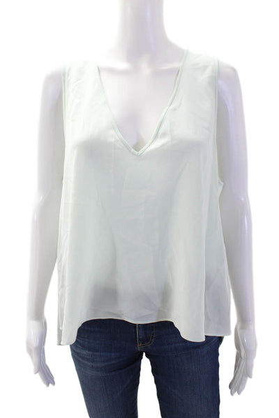 Wilfred Women White V-Neck Sleeveless Tank Viscose Nylon Size M
