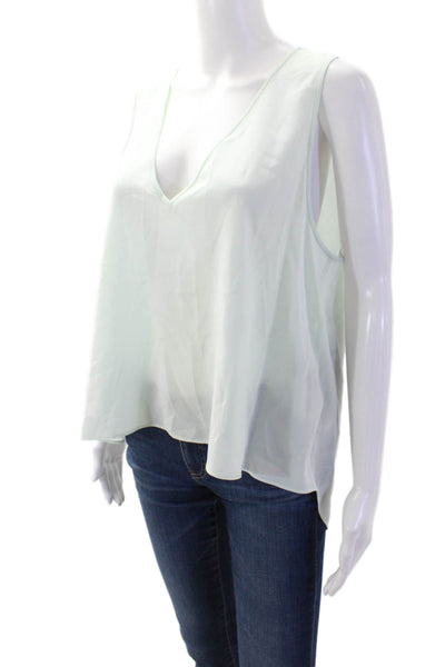 Wilfred Women White V-Neck Sleeveless Tank Viscose Nylon Size M
