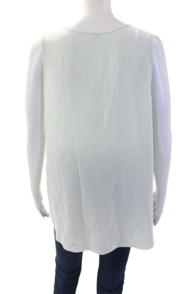 Wilfred Women White V-Neck Sleeveless Tank Viscose Nylon Size M