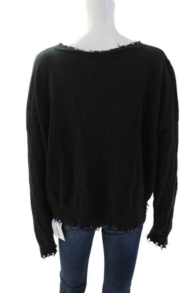 Nation LTD Women Pullover Sweater Black V-Neck Size M