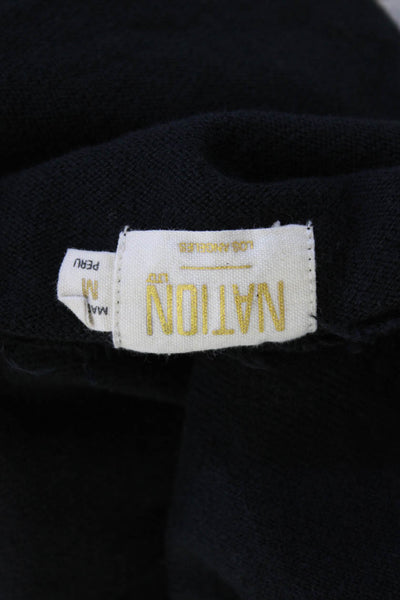 Nation LTD Women Pullover Sweater Black V-Neck Size M