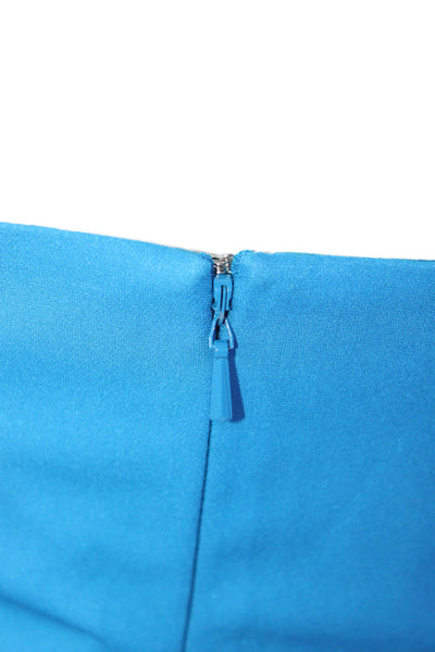 Jay Godfrey Women Fit & Flare Silk Blue Mini Dress Sleeveless Zip Size 2