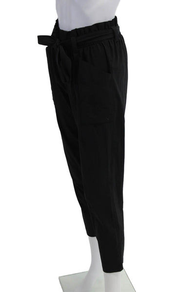 Athleta Womens Paperbag Ankle Pants Black Drawstring Size 2
