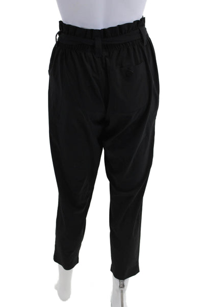 Athleta Womens Paperbag Ankle Pants Black Drawstring Size 2