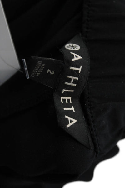 Athleta Womens Paperbag Ankle Pants Black Drawstring Size 2