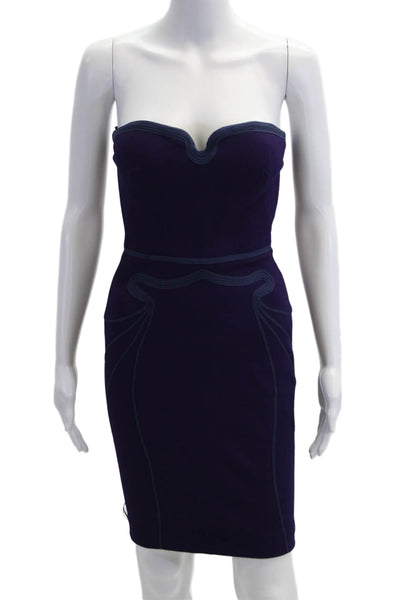 Zac Posen Womens Bodycon Pencil Dress Dark Blue Sleeveless Zip Size 2