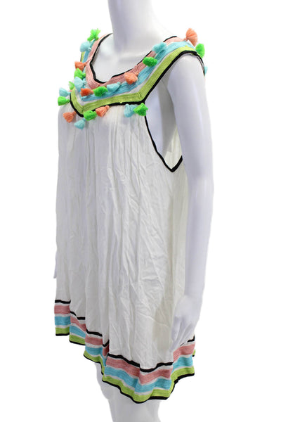 Maison Du Caftan Womens Black Kaftan Dress Sleeveless Round Neck Size S