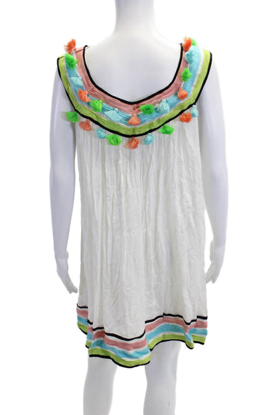 Maison Du Caftan Womens Black Kaftan Dress Sleeveless Round Neck Size S