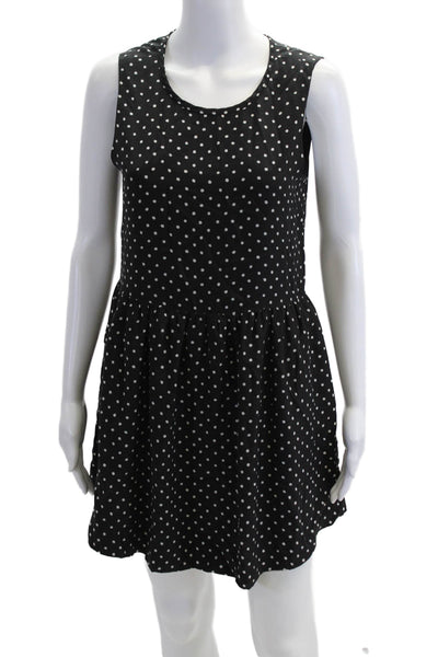 Joie Women Mini Slip Dress Black Polka Dot Scoop Neck Sleeveless Size XS