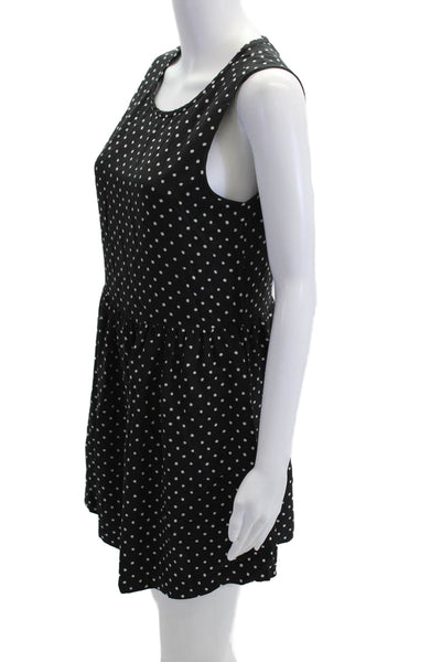 Joie Women Mini Slip Dress Black Polka Dot Scoop Neck Sleeveless Size XS