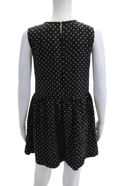 Joie Women Mini Slip Dress Black Polka Dot Scoop Neck Sleeveless Size XS