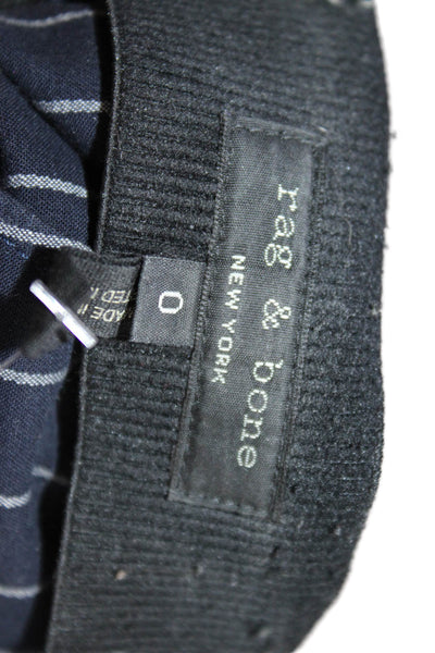 Rag & Bone Womens Cropped Ankle Dress Pants Dark Blue Striped Size 0