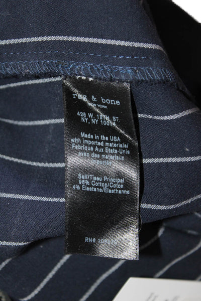 Rag & Bone Womens Cropped Ankle Dress Pants Dark Blue Striped Size 0