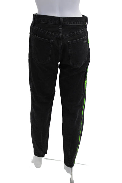 Rag & Bone Unisex Cropped Tapered Black High-Rise Jeans Size 26