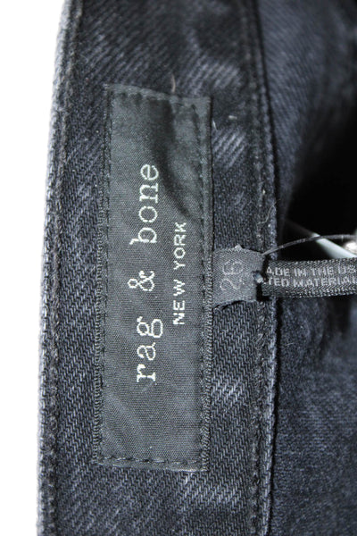 Rag & Bone Unisex Cropped Tapered Black High-Rise Jeans Size 26