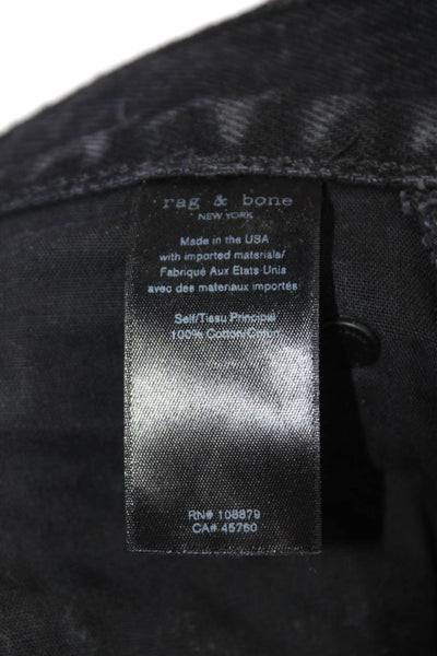 Rag & Bone Unisex Cropped Tapered Black High-Rise Jeans Size 26