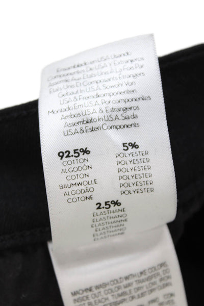 Mother Women Cropped Straight Jeans Black Mid Rise Button Size 29